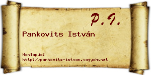 Pankovits István névjegykártya